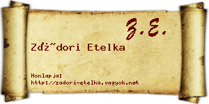 Zádori Etelka névjegykártya