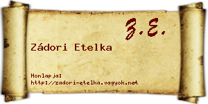 Zádori Etelka névjegykártya